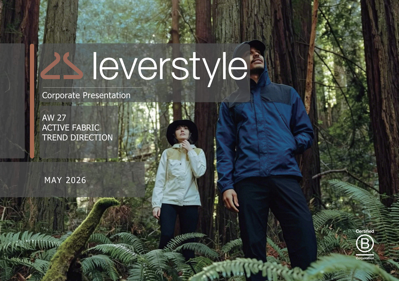 FW27 Active Fabric Trend Direction cover: hikers in technical shells in a redwood forest